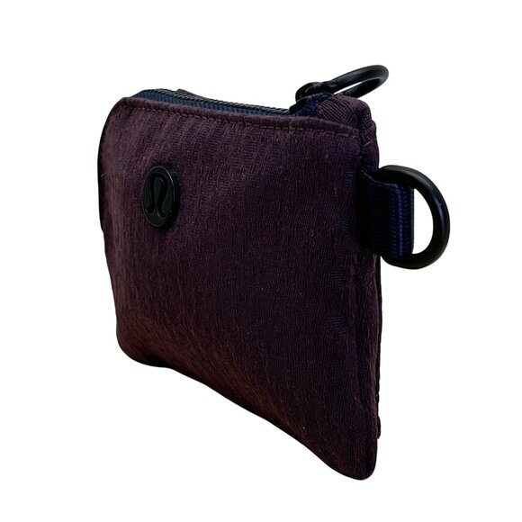 Lululemon Deep Purple 100% Polyester With Keyring Clip Compact Zippered Pouch OS - Picture 2 of 7